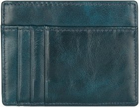 Темно-зелена кредитниця мініатюрного розміру з натуральної шкіри Vintage 2414501