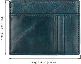 Темно-зеленая кредитница миниатюрного размера из натуральной кожи Vintage 2414501