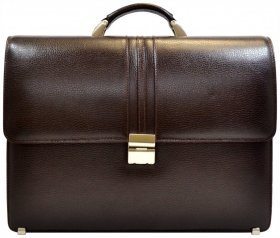 Классический портфель из натуральной фактурной кожи для мужчин Desisan 106815 коричневого цвета