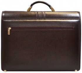 Классический портфель из натуральной фактурной кожи для мужчин Desisan 106815 коричневого цвета