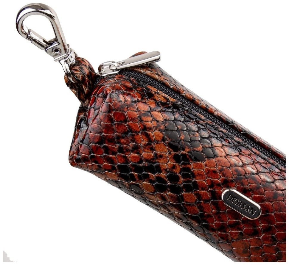 Женская ключница из натуральной кожи под рептилию с карабином для сумки Desisan 107015 разноцветная фото №3 Женская ключница из натуральной кожи под рептилию с карабином для сумки Desisan 107015 разноцветная modnotak фото №3
