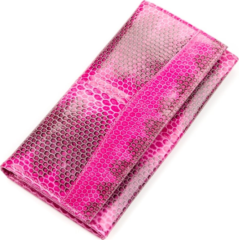Рожевий гаманець з натуральної шкіри морської змії SNAKE LEATHER (024-18148)