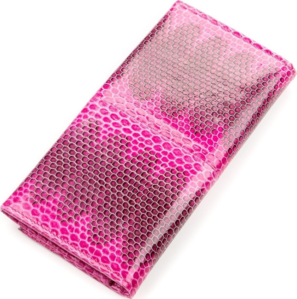 Розовый кошелек из натуральной кожи морской змеи SNAKE LEATHER (024-18148)