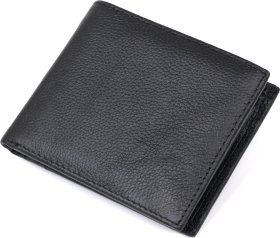 Черный классический мужской кошелек из зернистой кожи без фиксации Vintage (2420475)