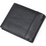 Чорний класичний чоловічий гаманець із зернистої шкіри без фіксації Vintage (2420475) - 2