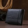 Чорний класичний чоловічий гаманець із зернистої шкіри без фіксації Vintage (2420475) - 6