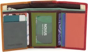 Кожаный женский разноцветный кошелек компактного размера на магните ST Leather 1767215
