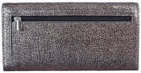 Гаманець жіночий із фактурної шкіри з клапаном на кнопці Desisan 107315 сірого кольору