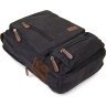 Чорний текстильний дорожній рюкзак на два відділення Vintage (20611) - 5