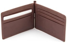 Кожаный зажим для денег коричневого цвета ST Leather (16542)