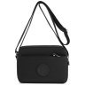 Невелика жіноча текстильна сумка-кроссбоді чорного кольору на дві блискавки Confident 77615 - 1