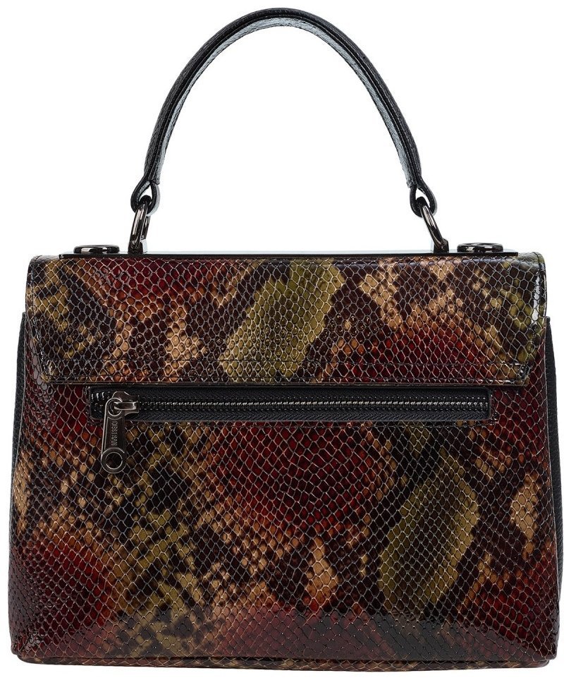 Женская кожаная сумка под фактуру змеи с клапаном на замочке Desisan 107915 разноцветная modnotak фото №4