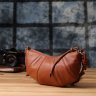 Стильная полукруглая женская сумка из натуральной фактурной кожи через плечо Vintage 98215 коричневого цвета modnotak фото - 9