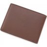 Тонкое коричневое портмоне из натуральной кожи без монетницы KARYA (12353) - 3