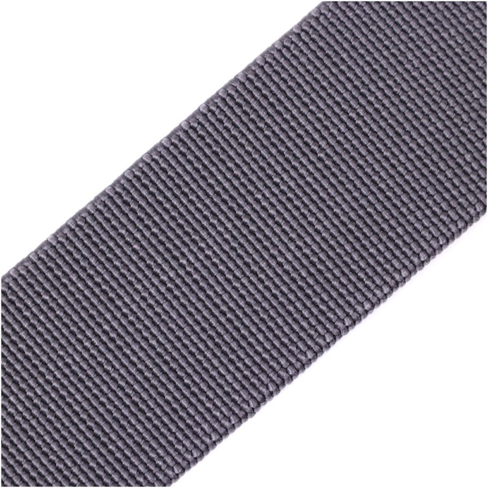 Широкий текстильный мужской ремень серого цвета с пряжкой-автомат Vintage 2420581
