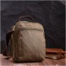 Чоловіча текстильна сумка-барсетка оливкового кольору з ручкою Vintage 2422228 - 9