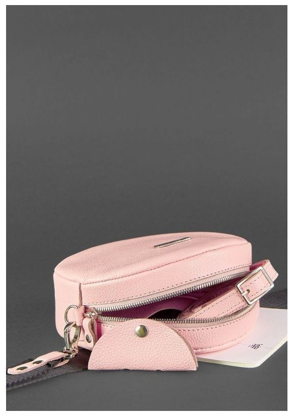 Кругла жіноча сумка-кроссбоді рожевого кольору BlankNote Tablet 78615