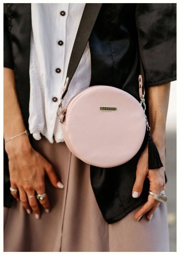 Круглая женская сумка-кроссбоди розового цвета BlankNote Tablet 78615