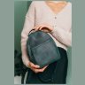 Зеленый женский рюкзак-сумка из натуральной кожи крейзи хорс BlankNote Groove S 79015 - 2