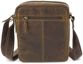 Мужская сумка-планшет через плечо из винтажной кожи светло-коричневого цвета Visconti 69115