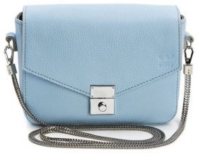 Женская кожаная сумочка голубого цвета на цепочке BlankNote Yoko 79115