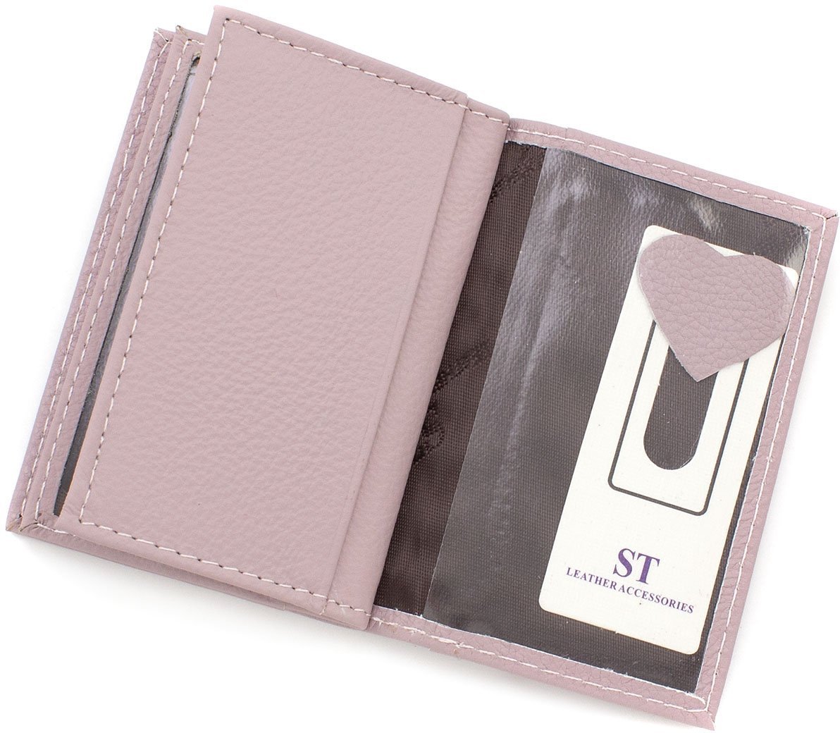 Темно-рожева жіноча обкладинка для документів маленького розміру з натуральної шкіри ST Leather (14004)