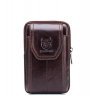 Мужская коричневая сумка на пояс для смартфона из натуральной кожи Bull (19698) - 2