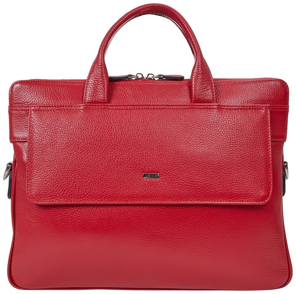 Женский портфель из высококачественной натуральной кожи красного цвета Desisan 80316 modnotak фото №1