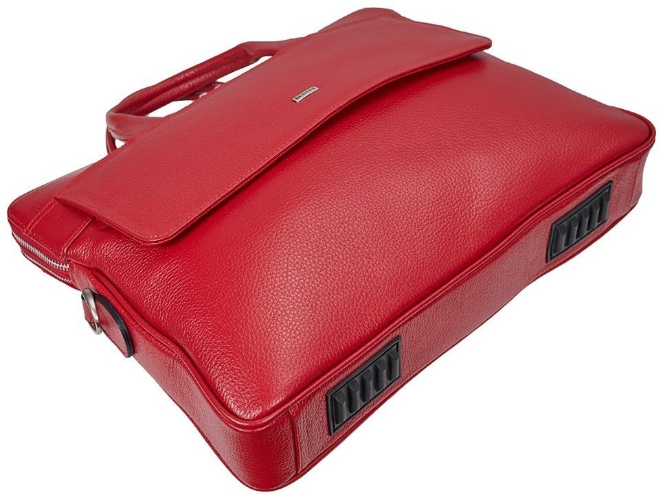 Женский портфель из высококачественной натуральной кожи красного цвета Desisan 80316 modnotak фото №5