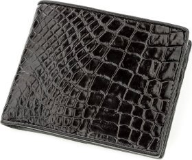 Чорне чоловіче портмоне з натуральної шкіри крокодила CROCODILE LEATHER (024-18528)