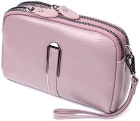 Темно-розовая женская сумка-кроссбоди из натуральной кожи на два отделения Vintage 2422279