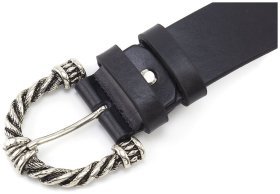 Итальянский женский ремень из гладкой кожи с округлой пряжкой Gherardini 35278