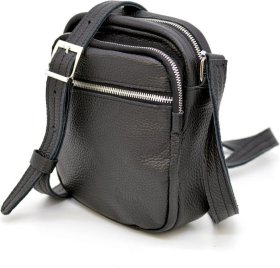 Маленькая мужская сумка на плечо из фактурной кожи TARWA (21670)