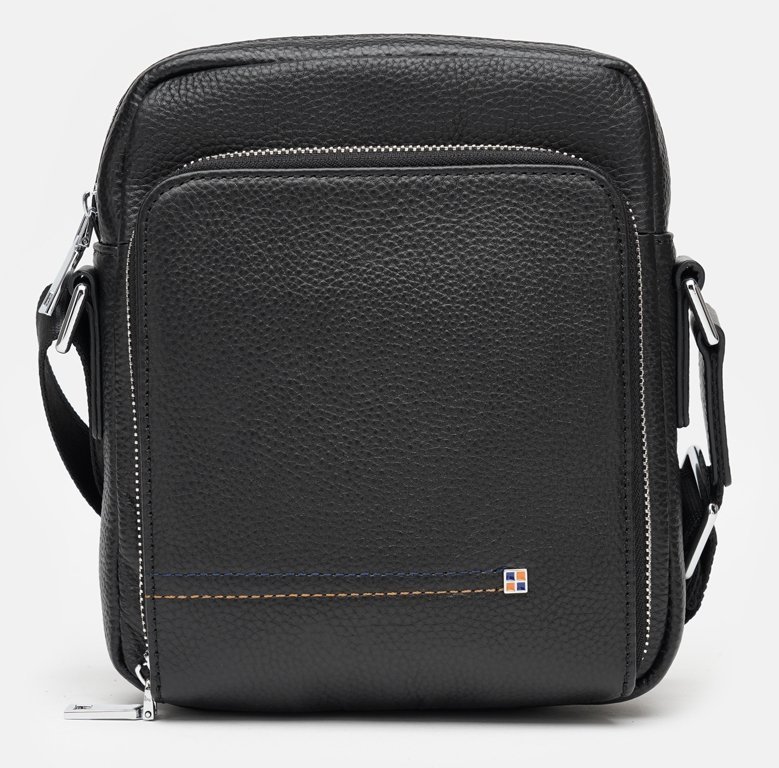 Молодежная мужская сумка-планшет из фактурной кожи на застежке Ricco Grande (15640)