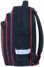 Рюкзак для мальчиков школьный черного цвета с принтом тигра на байке Bagland 111416