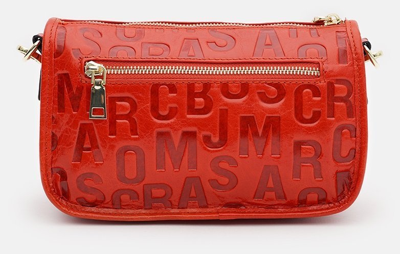 Эксклюзивная женская кожаная сумка красного цвета с лямкой на плечо Keizer 71516