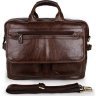 Фирменная сумка для ноутбука из натуральной кожи коричневого цвета VINTAGE STYLE (14244) - 4