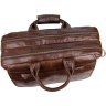 Фирменная сумка для ноутбука из натуральной кожи коричневого цвета VINTAGE STYLE (14244) - 10