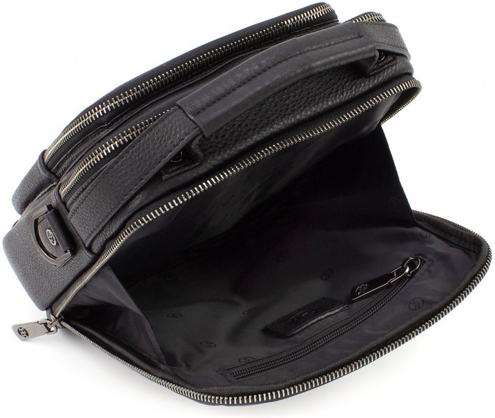 Просторная мужская кожаная сумка-барсетка под планшет и личные вещи H.T Leather (10239)