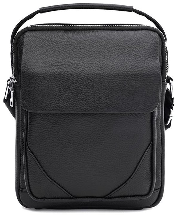 Качественная мужская сумка планшет из натуральной кожи флотар Keizer 91816 черного цвета modnotak фото №1