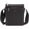 Черная мужская наплечная сумка из натуральной кожи высокого качества H.T Leather (10327) - 4