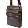 Мужская коричневая сумка на плечо из кожи алькор TARWA (19867) - 1