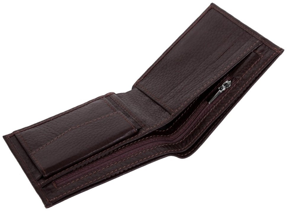 Мужское коричневое портмоне из кожи флотар Vip Collection 102616 modnotak фото №3