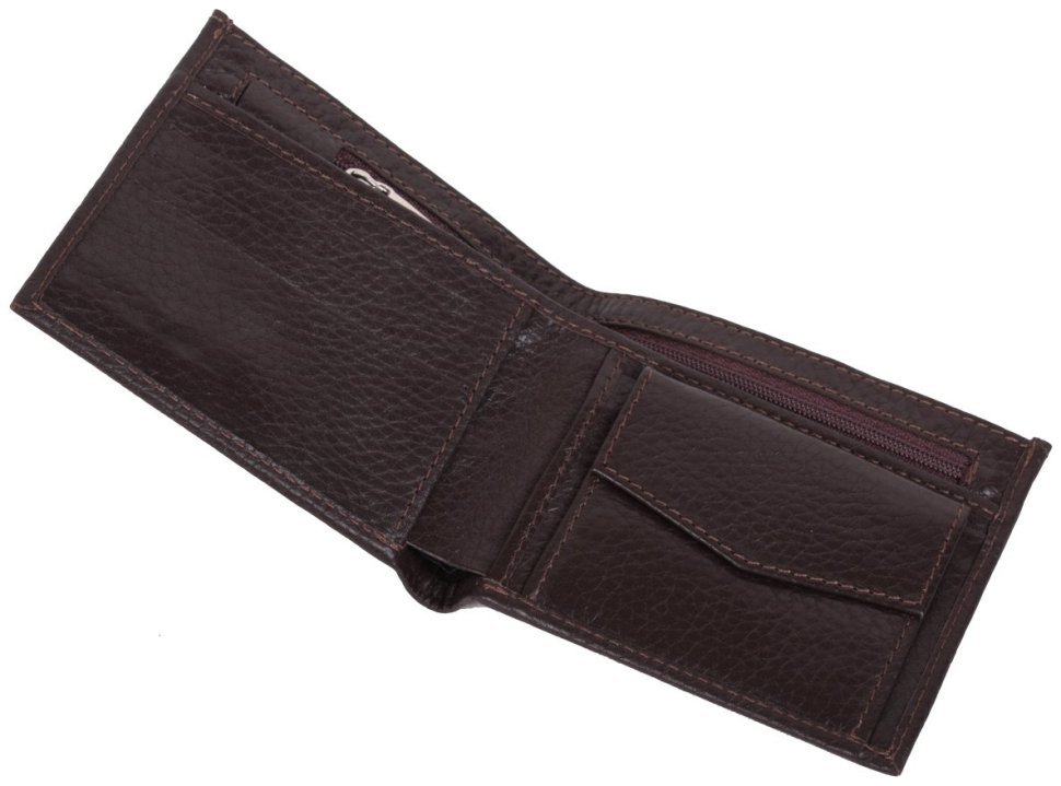 Мужское коричневое портмоне из кожи флотар Vip Collection 102616 modnotak фото №4