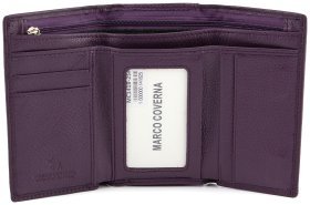 Фиолетовый кошелек из натуральной кожи с фиксацией на магнитах Marco Coverna (16881)