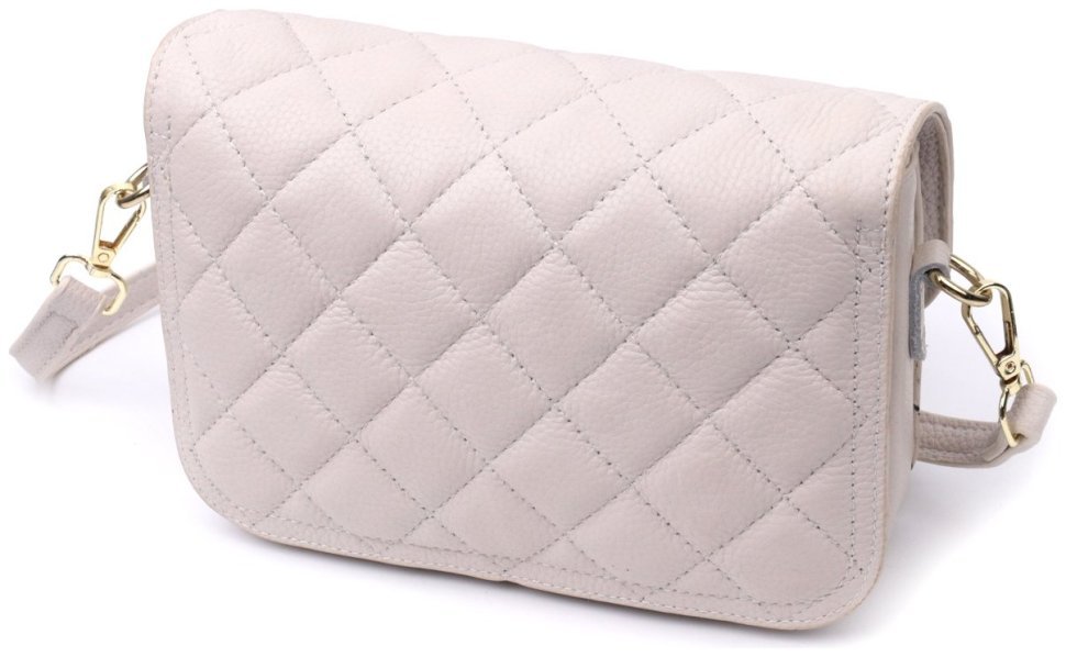 Кожаная женская сумка с необычной защелкой Vintage 22672 Белая фото №2 Кожаная женская сумка с необычной защелкой Vintage 22672 Белая modnotak фото №2