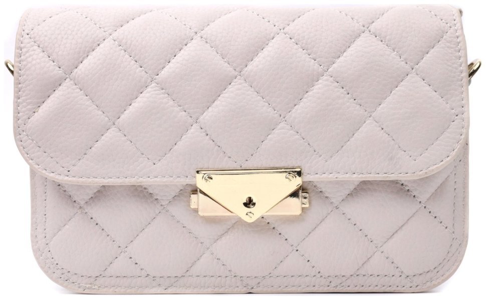 Кожаная женская сумка с необычной защелкой Vintage 22672 Белая фото №7 Кожаная женская сумка с необычной защелкой Vintage 22672 Белая modnotak фото №7