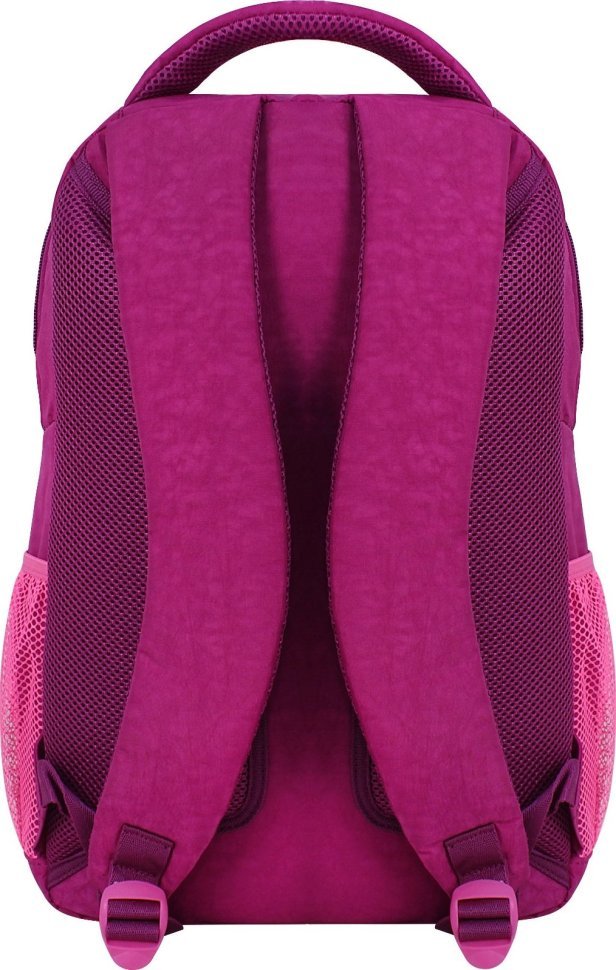 Великий шкільний текстильний рюкзак для дівчаток малинового кольору Bagland (52716)