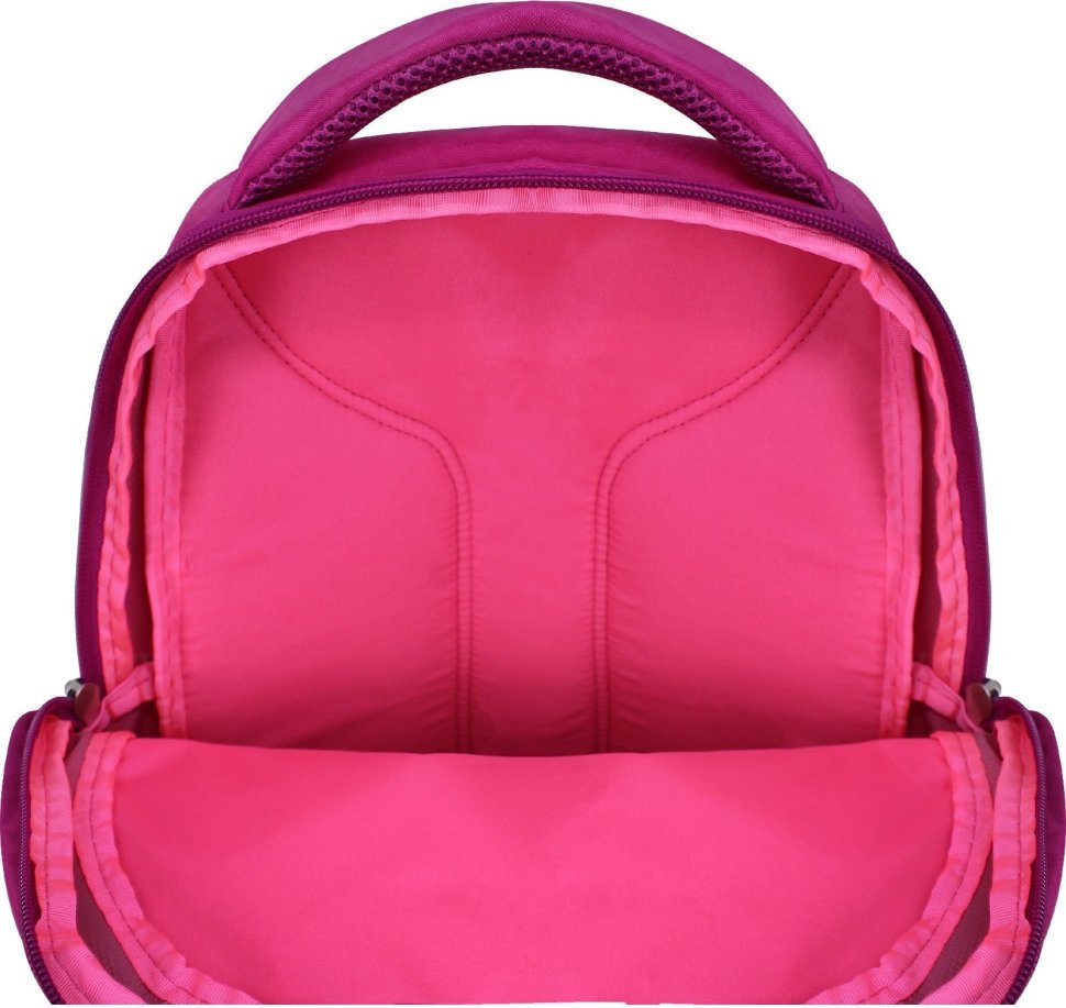 Большой школьный текстильный рюкзак для девочек малинового цвета Bagland (52716)