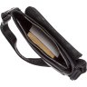 Черная кожаная мужская сумка винтажного стиля из натуральной кожи с клапаном SHVIGEL (11172) - 4